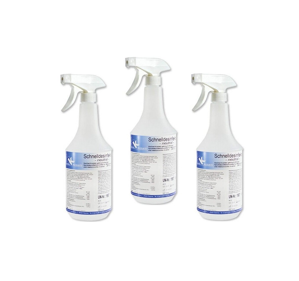 KK Schnelldesinfektion in praktischer Sprühflasche 3 x 1 Liter 3 Duftsorten