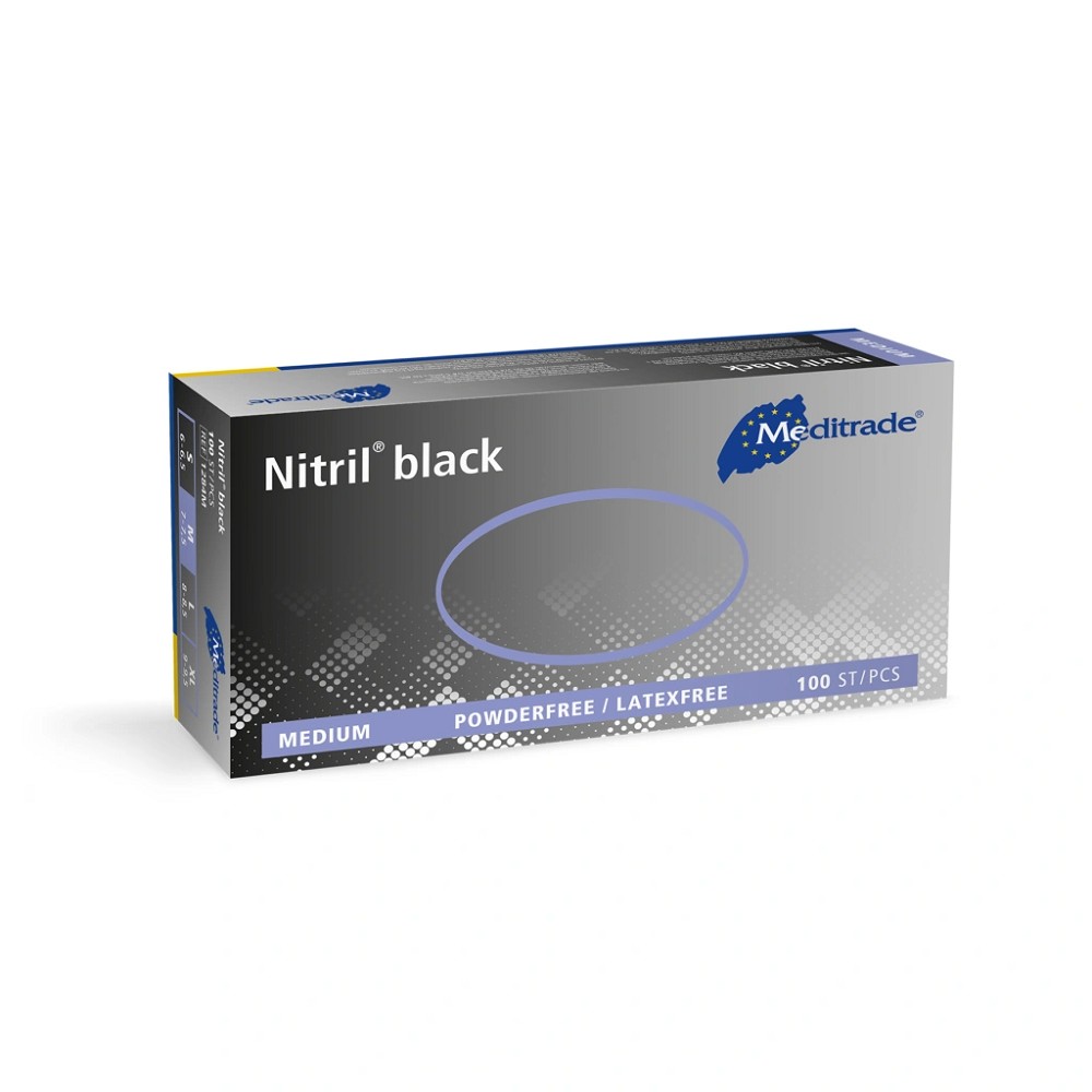 Meditrade Nitrilhandschuhe Nitril® black S - XL 100 Stück/Box