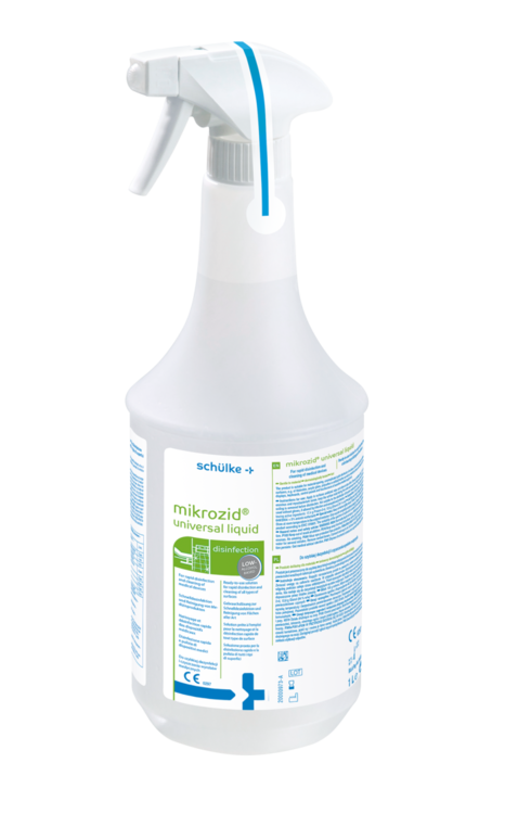 Schülke mikrozid® universal liquid | Alkoholische Schnelldesinfektion | 1 Liter Sprühflasche