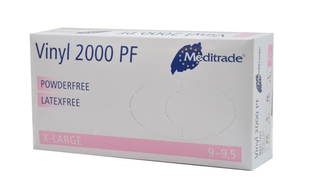 Meditrade Vinylhandschuhe VINYL 2000 PF 9-10 X-Large 100 Stück/Box