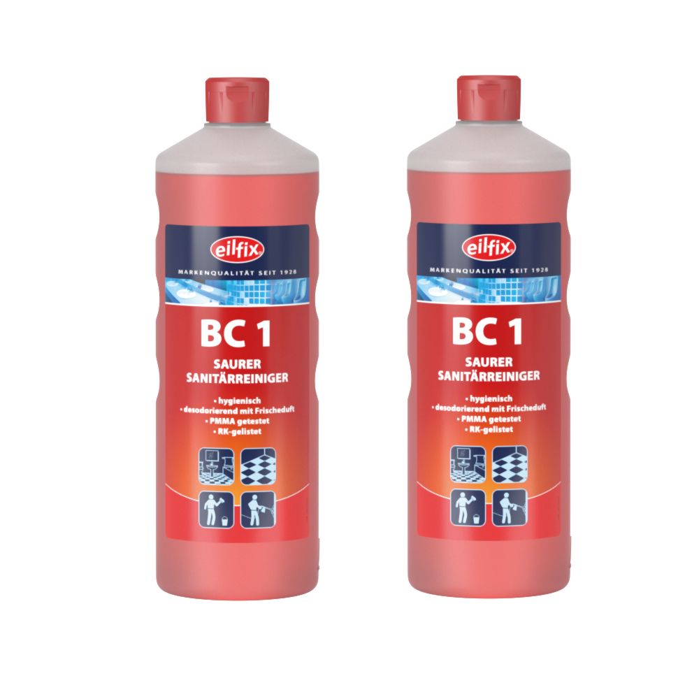 Eilfix® BC 1 | Sanitärreiniger sauer | 2 x 1 Liter Flasche