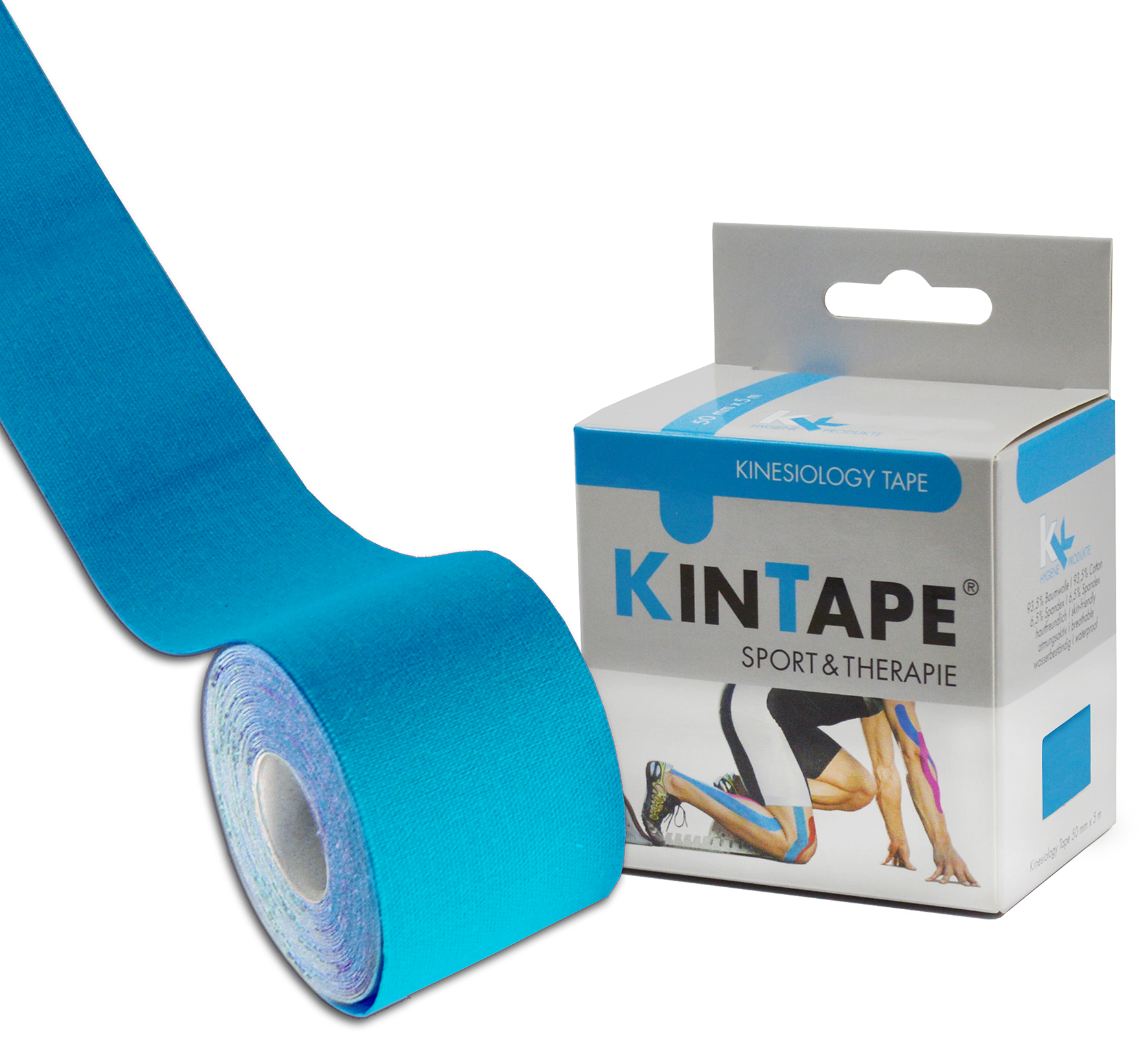 KK KinTape | Kinesiologie Tape | 5 cm x 5 m Farbe Hellblau