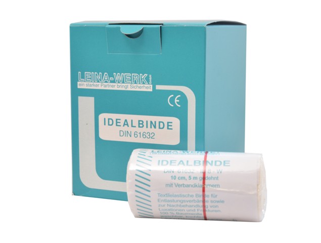 Idealbinden | 12 cm x 5 m | Weiß | 10 Stück | Einzeln verpackt in Faltschachtel